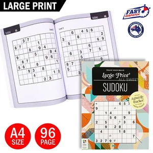 Large Print Sudoku 96pg Activity Books A4 Size Adults Brain Games Fun 120 Puzzle - Picture 1 of 4