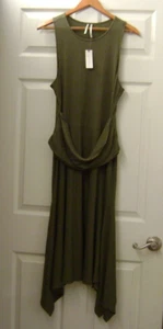 VESTIDO ANTROPOLOGIE Talla XL VERDE OLIVA PROFUNDO Largo Mediodía Sin mangas NUEVO con ETIQUETAS - Imagen 1 de 8