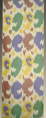 11 Yard HAND MADE UZBEK Natural SILK IKAT ADRAS FABRIC #7826 - Image 1 of 4