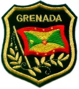 GRENADA Flag in shield Embroidered Patches 3.25"x2.75" iron-on - Picture 1 of 1