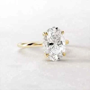 18K Yellow Gold Diamond Wedding Ring IGI GIA Certified Oval 2.65 Carat Lab Grown - Picture 1 of 9