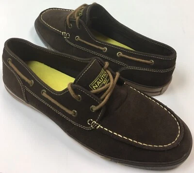NAUTICA Hombre Cuero Marrón Barco-Zapatos, Talla EE. UU.: 13. Foto 1 de 4