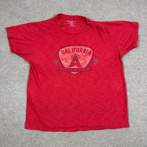 California Angels Shirt Adult Size M Red MLB Baseball Wright & Ditson * READ * Cover