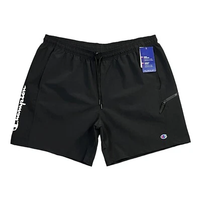 Champion Mens Nylon Shorts Size XL (40X7) Black Water Resistant Side Zip Pocket - Image 1 of 4