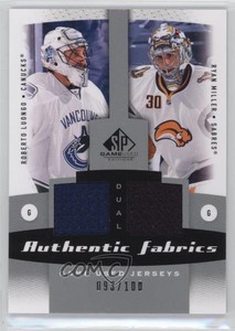 2010 SP Game Used Edition Dual Authentic Fabrics Roberto Luongo Ryan Miller HOF