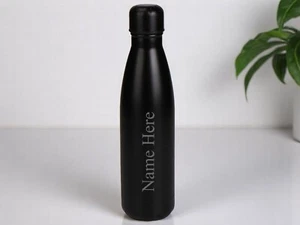 Personalised Black Any Name On A 500ml Insulated Water Bottle 13 Colours  - Picture 1 of 16