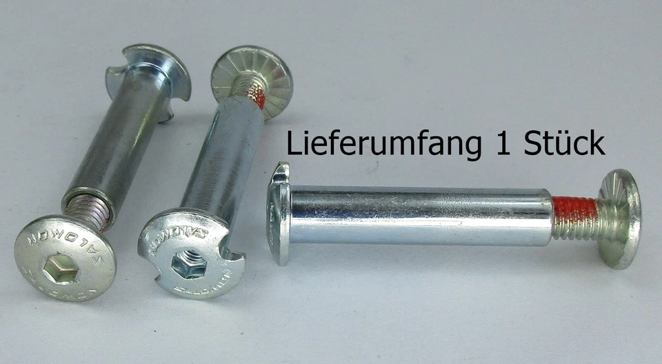 1St. Salomon 35mm / 8mm Ø Achse + Schraube, Inlinerachse, Original, Rarität