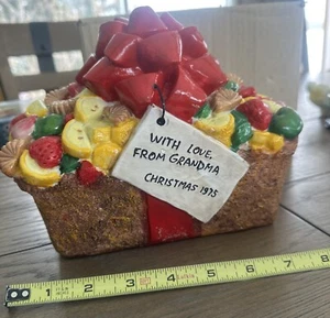 Rare Vtg Oriental Trading Grandma's Fruitcake Doorstop Christmas Decor Heavy 8" - Picture 1 of 20