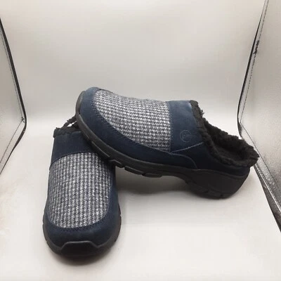 Zuecos Lands End para mujer 7,5 M azul marino gamuza todo clima sin cordones mula D673 Foto 1 de 4