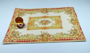 *~* Französische ,  Aubusson Teppich ,Nachbildung  6 für das Puppenhaus *~* - Bild 1 von 2