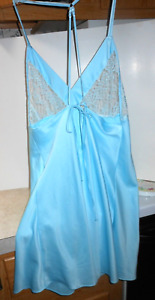 Secret Treasures SEXY Lingerie Nightgown Sleepwear Sz Lrg Beautiful Blue T-Strap