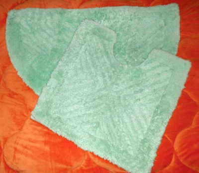 Badgarnitur Badezimmergarnitur 2tlg. Badteppich WC-Vorleger hellgrün - Bild 1 von 4