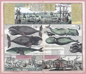 12357.Póster decorativo.Diseño de pared interior vintage.Naves pesqueros caza ballenas años 1800 - Imagen 1 de 1