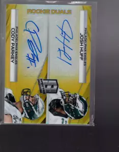 B4256- 2014 Panini Spectra Prizms Gold #260 Cody Parkey Josh Huff Auto /25 - Picture 1 of 2