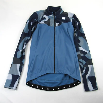 Sportful Cycling Jacket Womens Medium Blue Abstract Full Zip Fitted Long Sleeve - Image 1 of 4