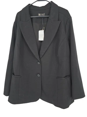 DG2 Diane Gilman Size 3X Womens Blazer Black Knit Career NWT - Image 1 of 4