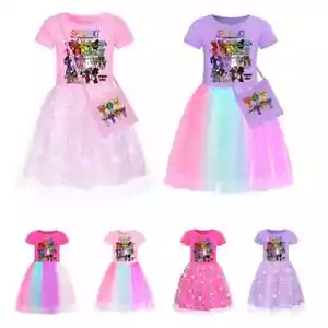 Summer sprunki Kids Clothes Girls Cartoon Casual Party Dresses Princess Dress - Picture 1 of 36
