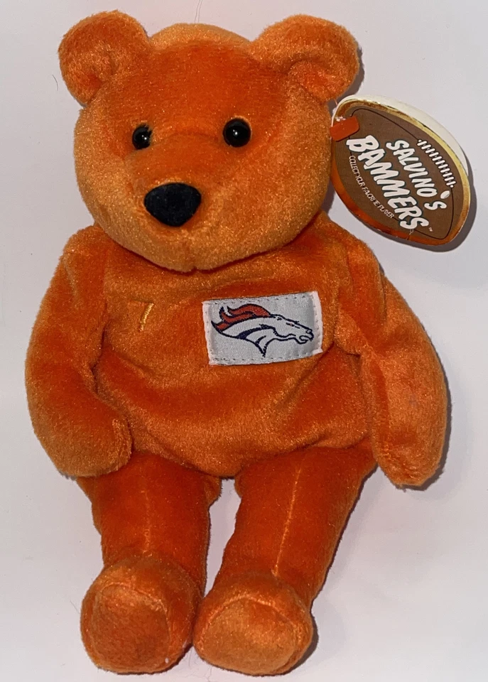 Salvino’s Bammers John Elway Denver Broncos beanbag Bear VTG