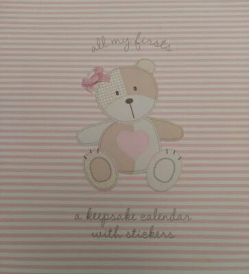 Carters All My Firsts Памятный Календарь Розовое Сердце Медведь Смайлик Счастливый - Изображение 1 из 4