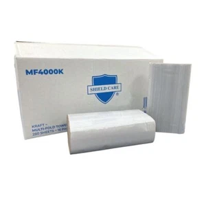 Kraftpapier Multi-Fold Papier Handtücher 9,05"x 9,05" 1-lagig 250/Pack 16 Packungen/Cs - 36 Hüllen - Bild 1 von 5