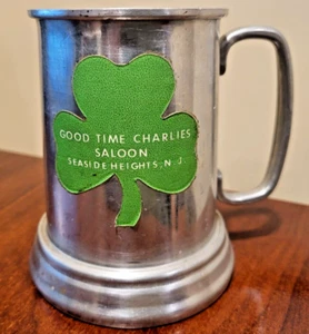 Vintage GOOD TIME CHARLIE'S SALOON Seaside Heights N.J. METAL STEIN Shamrock - Picture 1 of 5