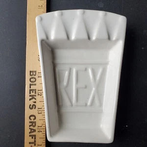 Vintage Aschenbecher weiß Keramik REX keine Chips oder Risse MCM  - Bild 1 von 3