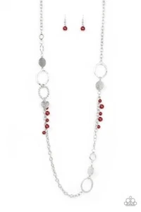 Paparazzi Unapologetic Flirt Red Necklace and Earrings New - Picture 1 of 3