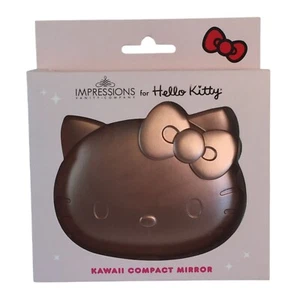 Impressionen Hello Kitty Kawaii LED Kompaktspiegel Rosegold Sanrio Neu - Bild 1 von 5