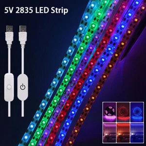 USB 2835 Dimmable LED Strip Lights 0.5-3M Tape IP65 TV Lighting Self Adhesive 5V - Picture 1 of 21