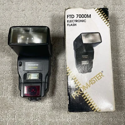 ProMaster FTD 7000M Electronic Flash Twin Flash Bounce Swivel Motorized Zoom IOB - Image 1 of 4