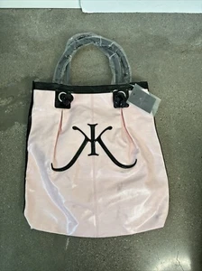 Kim Kardashian vinyl pink tote bag /purse black handles fragrance collection - Picture 1 of 13
