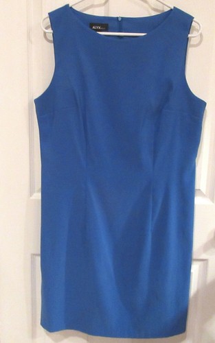 ALYX~ABITO BLU ROYAL~taglia 14~NUOVO~Cocktail Party~GUAINA lunghezza ginocchio~elastico~foderato