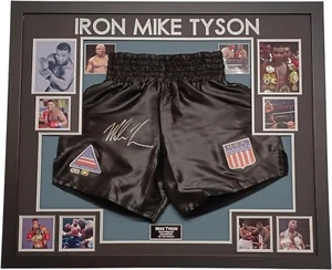 *** Rare MIke Tyson SIGNED Shorts Autographed Display *** NEW Framed DISPLAY - Picture 1 of 4