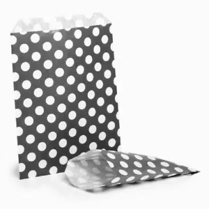 Black Polka Dot Paper Bags From 5" x 7" / 13 x 18cm Or 7" x 9" / 18 x 23cm - Picture 1 of 1