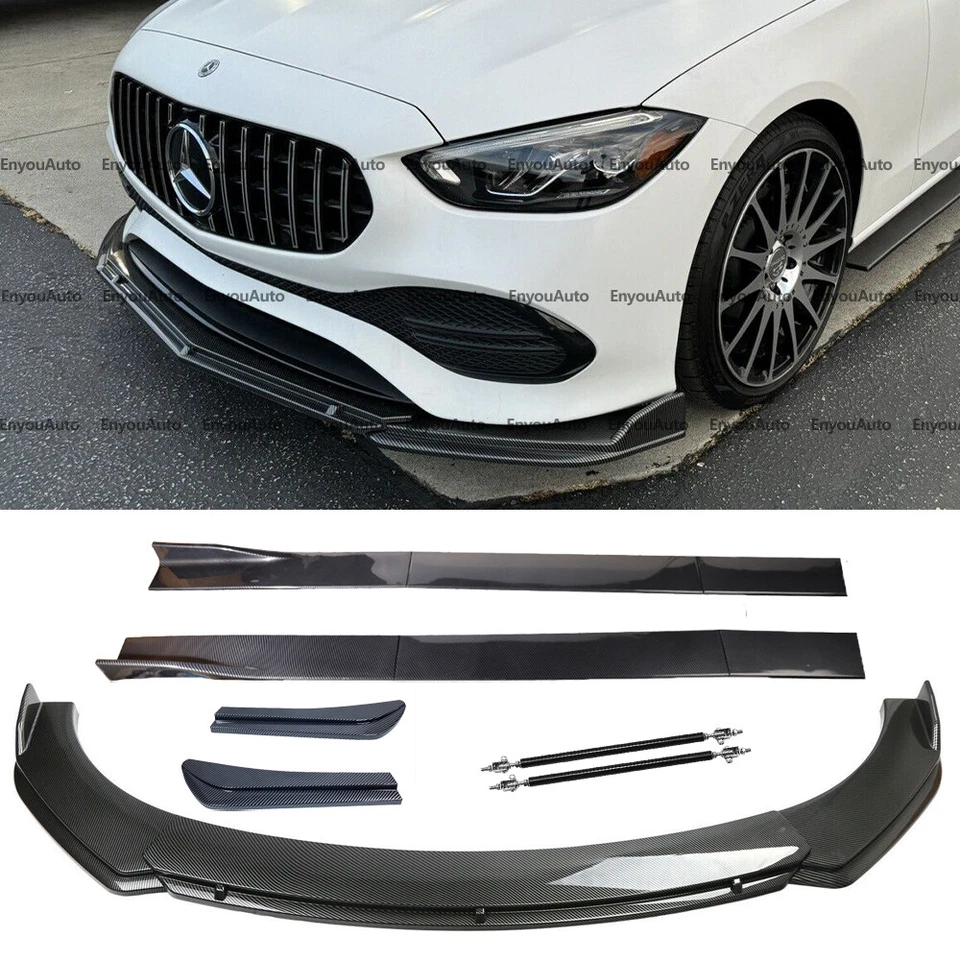 For Mercedes-Benz CLA200 CLA250 Front Bumper Lip 86" Side Skirt Carbon Fiber  - Image 1 of 4