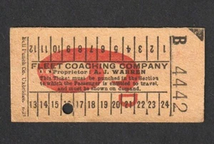 VINTAGE FLEET COACHING COMPANY BUS TICKET - ALDERSHOT - Bild 1 von 2