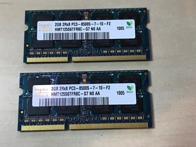 Hynix 2x 2GB PC3-8500S - Image 1 of 2