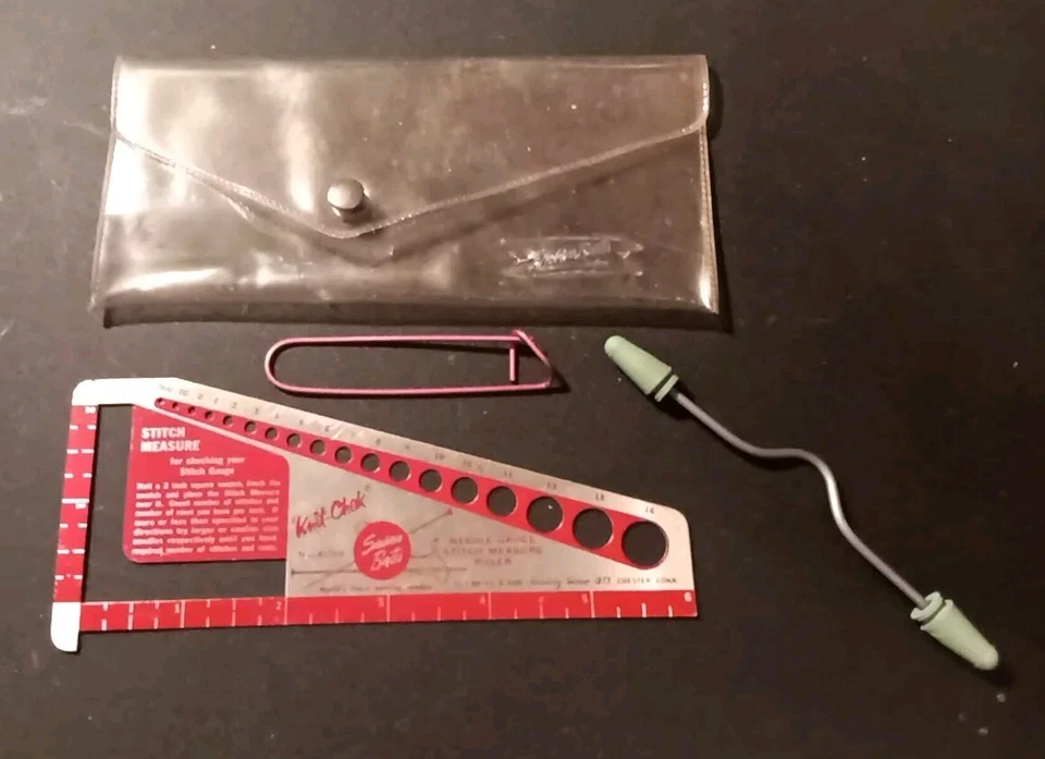 Medidor de metal para tejer Susan Bates - Pin de seguridad para tejer - Estuche transparente Foto 1 de 1