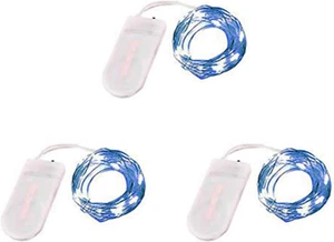 3 Pack Fairy Lights Battery Operated 6.6Ft 20 Led Mini String Lights Silver Wire - Picture 1 of 12