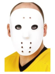 2x Maschera Hockey Bianca Unisex Abito Fantasioso Costume Halloween Horror - Foto 1 di 1