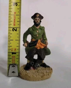 Pirate Figure Standing on the Beach in the Wind with Sword Treasure Chest Skull - Picture 1 of 5