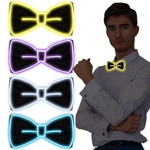 Light Up Bow Tie LED Neon Bowtie Glow In The Dark Party Costume Bow Ties - Picture 1 of 6