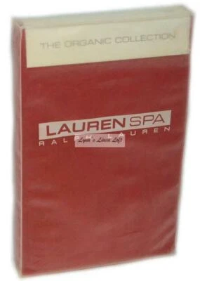 RALPH LAUREN Spa Cinnabar Red KING PILLOWCASES NEW 1ST QUALITY ORGANIC COTTON - Image 1 of 4