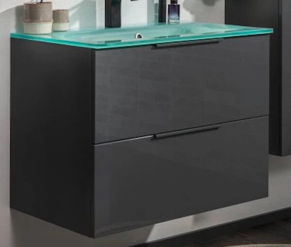 Fackelmann Luna Badmöbel Set - Schwarz, 80cm, 2-tlg. (06306145)