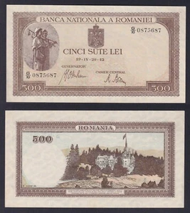 Banconota Romania 500 lei 1942 P.-51a FDS-/UNC- - Bild 1 von 1