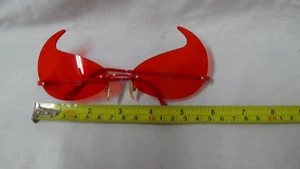 #008 Devil Red Tinted Costume Glasses Cosplay - Picture 1 of 3