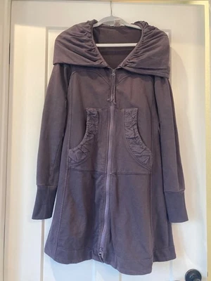 Prairie Underground Long Cloak Hoodie Bruise (purple)  Size Medium Made in USA - Image 1 of 4