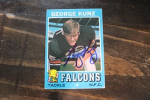 CARTOLINA AUTOGRAFATA GEORGE KUNZ ATLANTA FALCONS 1971 TOPPS - Foto 1 di 1
