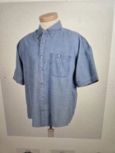 Tri-Mountain Scout 828 Stonewashed Denim Button SS Hemd Herren 3XLT LIGHT INDIGO - Bild 1 von 5