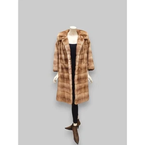 Pastel Horizontal Cut Mink Coat -Large - Picture 1 of 13